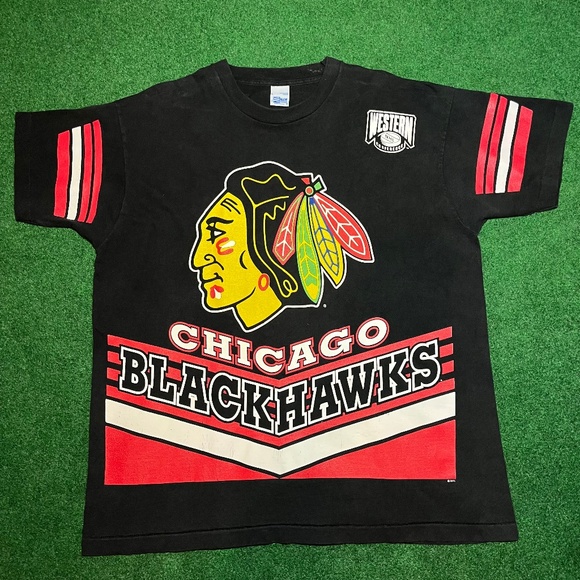Salem sportswear Other - Chicago Black Hawks Vintage Salem Sportswear All Over Print Tshirt